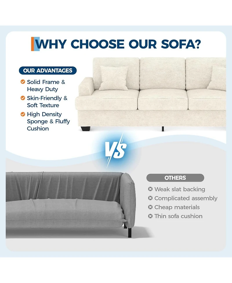 gaomon 86" Corduroy Sofa