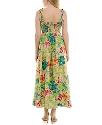 Taylor Petite Printed Square Neck Midi Dress