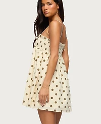 Edikted Women's Polka Dot Linen Look Mini Dress