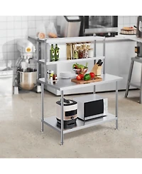 Gouun 12 x 48 in Double Overshelf Adjustable Stainless Steel Storage Shelf