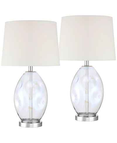 360 Lighting Daniella 24 3/4" High Clear Iridescent Glass Table Lamp Set of 2