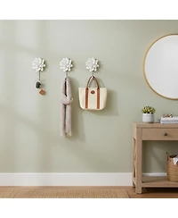 Yigii Flower Decorative Wall Hooks, 2-Piece Resin Wall-Mounted Hooks for Clothes, Towels