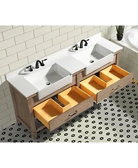 Ari Bath Marina 72" Bathroom Vanity Weathered Fir