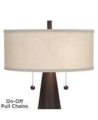 Franklin Iron Works Craig Rustic Farmhouse Table Lamps Set of 2 with Round Risers 24 1/2"