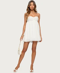 Edikted Women's Ariellah Chiffon Babydoll Mini Dress