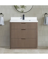 Aria 36" Bathroom Vanity Smoked Oak