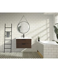 Ari Bath Diego 30" Floating Bathroom Vanity Walnut