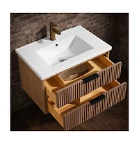 Ari Bath Diego 30" Floating Bathroom Vanity Weathered Fir