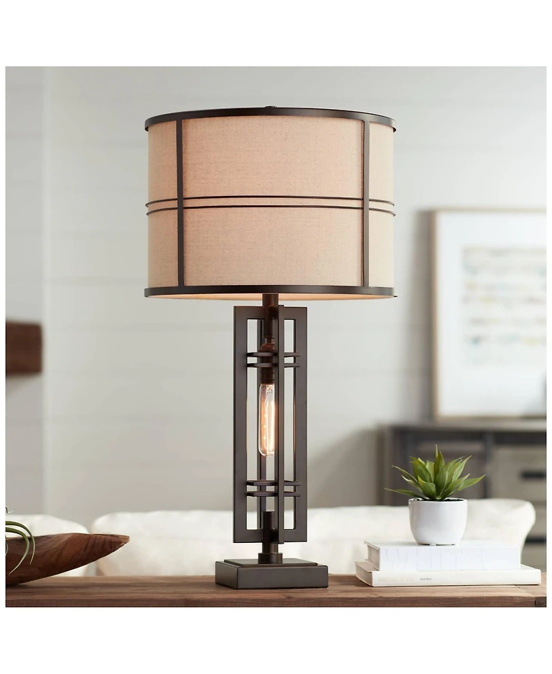 Franklin Iron Works Elias Modern Industrial Table Lamp 28" Tall