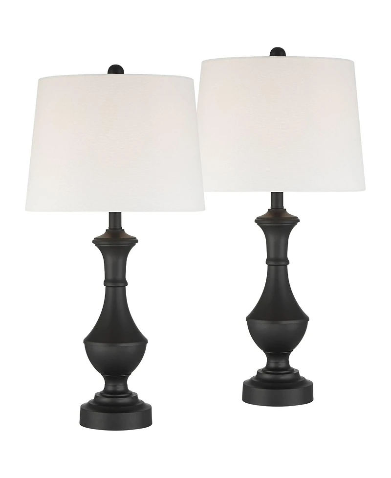 360 Lighting Theo High Metal Column Table Lamp Set of 2