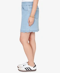 Ruby Rd. Petite Scalloped-Hem Stretch Denim Skort