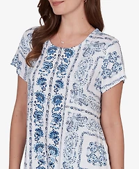 Ruby Rd. Petite Bandana Print Knit T-Shirt