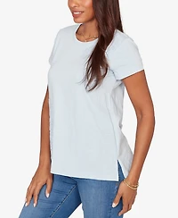 Ruby Rd. Petite Paisley Lace Solid Knit T-Shirt