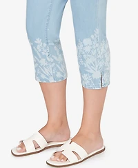 Ruby Rd. Petite Printed-Hem Denim Capri Pants