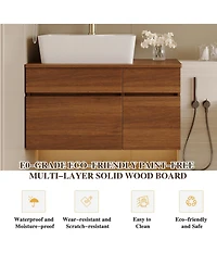 Busdays 31.5 Inches Floating Single Small Bathroom Vanity with Sink