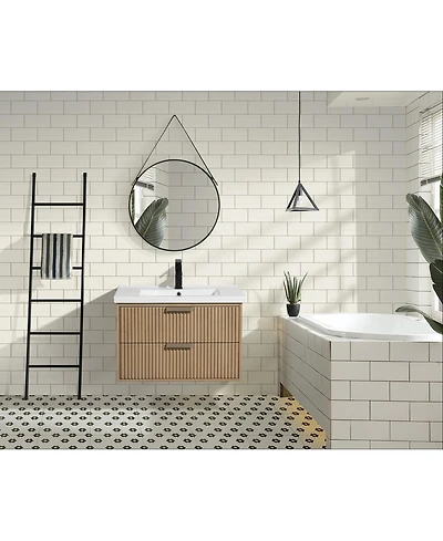 Ari Bath Diego 30" Floating Bathroom Vanity Oak