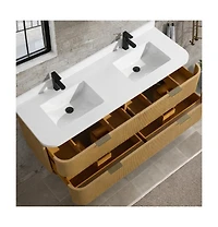 Ari Bath Chantal 60" Floating Bathroom Vanity Oak