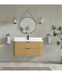 Ari Bath Chantal 42" Floating Bathroom Vanity Oak