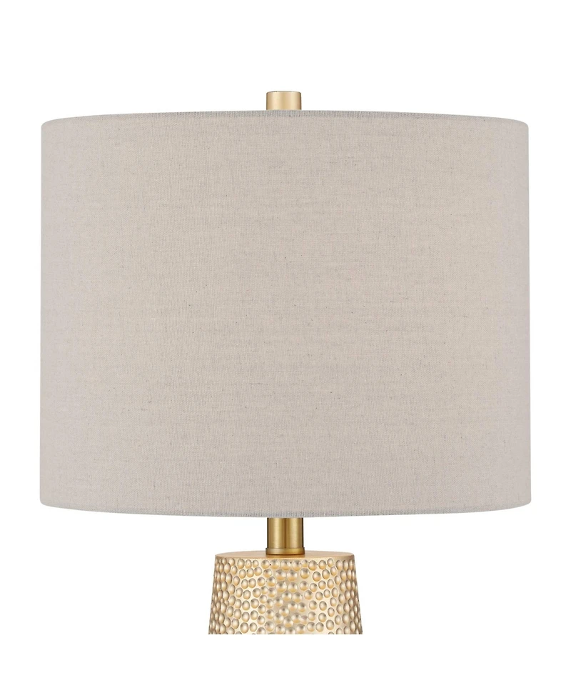 360 Lighting Mira 25 1/4" High Modern Table Lamps Set of 2 Textured Finish Oatmeal Shade Living Room Bedroom Bedside