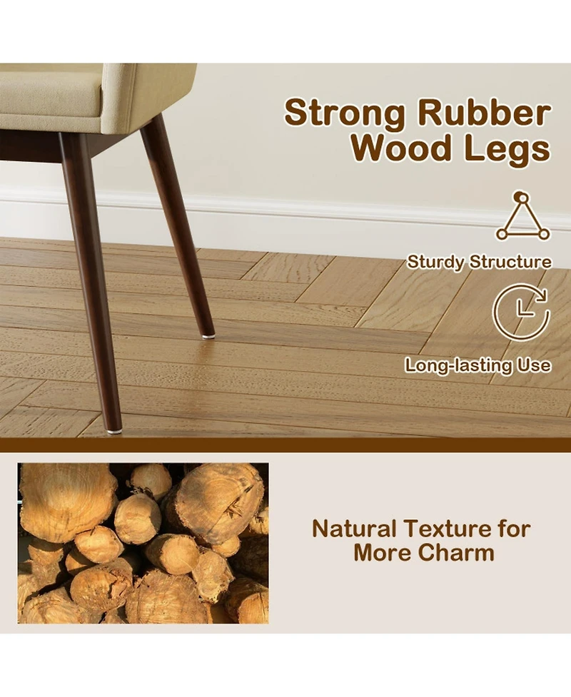 Gouun Set of 2 Upholstered Accent Dining Chairs with Padded Seat and Armrests