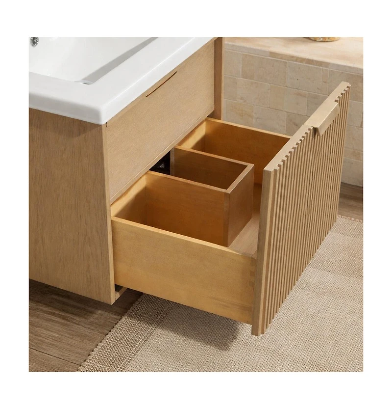 Ari Bath Diego 24" Floating Bathroom Vanity Oak