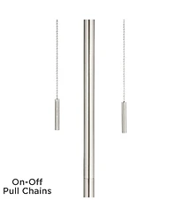 360 Lighting Abba Modern Floor Lamp Standing 66" Tall Brushed Nickel Dupioni for Living Room Bedroom Office House Home