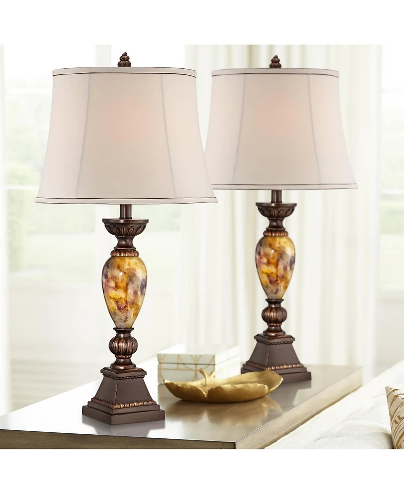 Kathy Ireland Vintage Table Lamps 30" Tall Set of 2