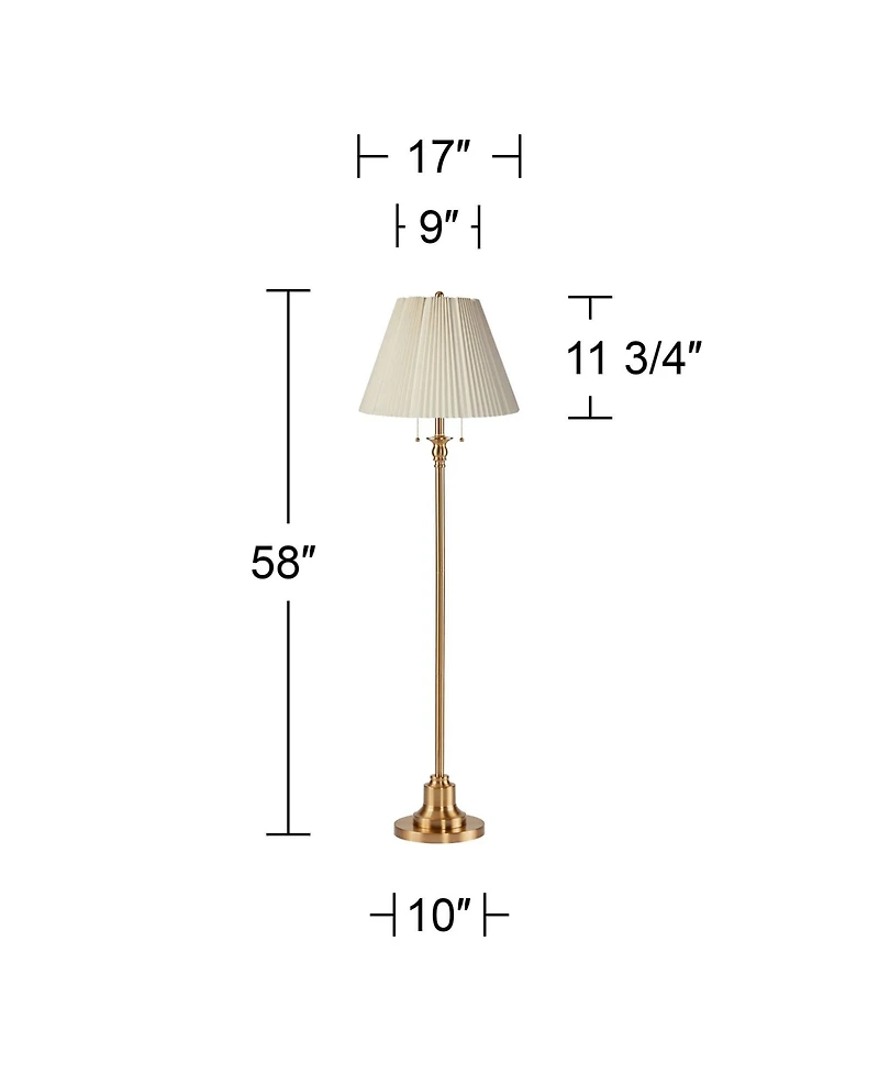 360 Lighting Dyna Traditional 58" Tall Standing Floor Lamp Pole Pull Chain
