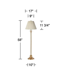 360 Lighting Dyna Traditional 58" Tall Standing Floor Lamp Pole Pull Chain