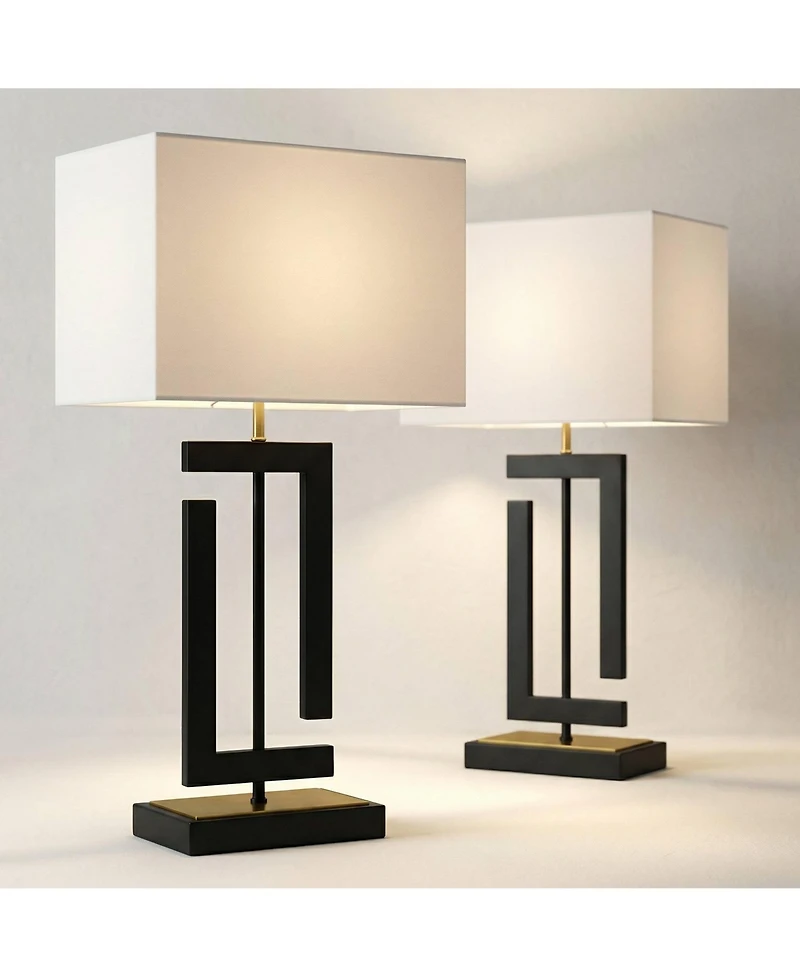 360 Lighting Pellana 26 1/4" Brass Usb Table Lamp Set of 2