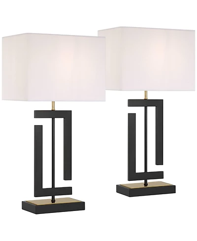 360 Lighting Pellana 26 1/4" Brass Usb Table Lamp Set of 2