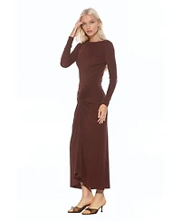 Alexia Admor Women's Revel Long Sleeve Draped Skirt Maxi Dress