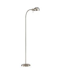360 Lighting Modern Task Floor Lamp with Usb Charging Port 61" Tall Satin Nickel Adjustable Gooseneck Arm for Living Room Reading