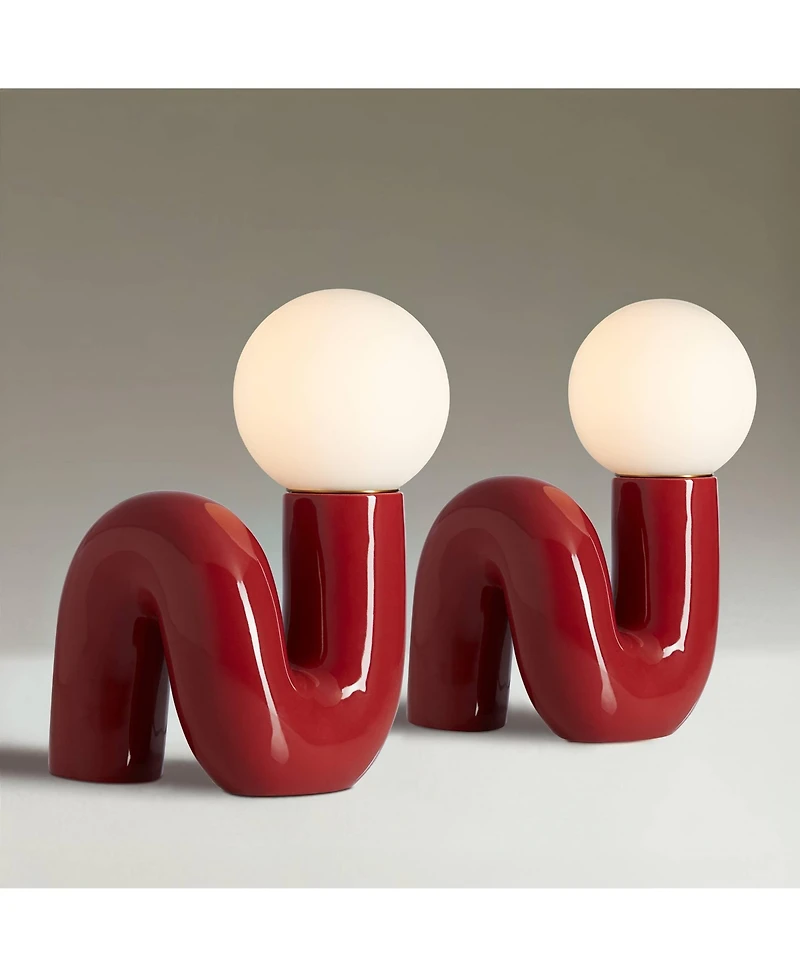 360 Lighting Fondant 11 1/2" Mid Century Modern Accent Table Lamps Set of 2