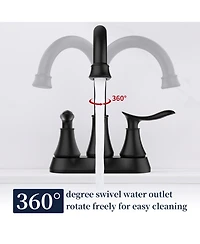 Busdays 2-Handle 4-Inch Matte Bathroom Faucet, Bathroom Vanity Sink Faucets with Pop-up Drain and Supply Hoses