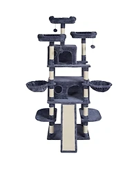 Zeus & Ruta 68.5 in. Cat Tree for Indoor Cats Modern Tall Tower with Cat Condos and Scratching Posts