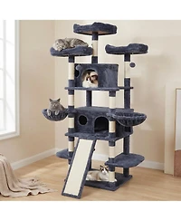 Zeus & Ruta 68.5 in. Cat Tree for Indoor Cats Modern Tall Tower with Cat Condos and Scratching Posts