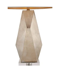 Possini Euro Design 32 1/2" Tall Geometric Mid Century Modern End Table Lamps Set of 2 Champagne Gold Living Room Bedroom