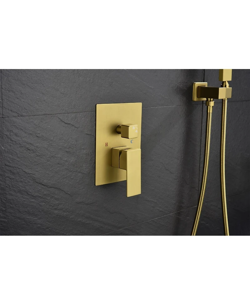 Busdays Wall Mount Rainfall Shower Head, 10-Inch Stainless Steel Rain Shower System with Adjustable Angle