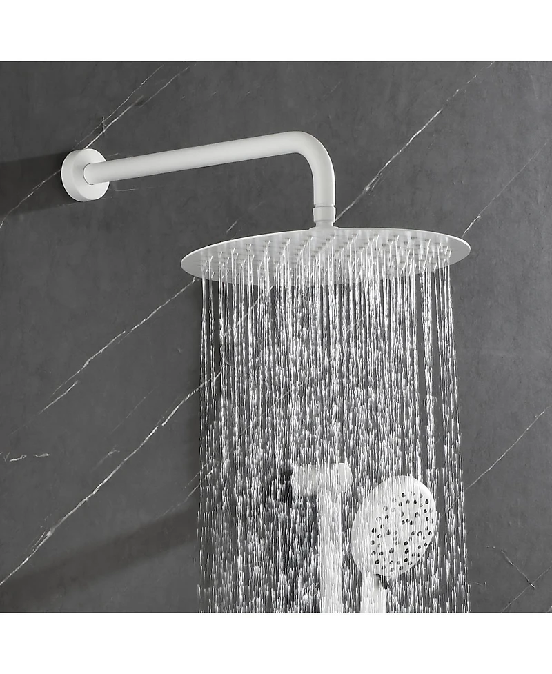 Busdays Complete Shower System with Rainfall Shower Head, Hand Shower, Slide Bar, 3 Bodysprays, Valve Trim and Lever Handles