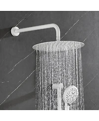 Busdays Complete Shower System with Rainfall Shower Head, Hand Shower, Slide Bar, 3 Bodysprays, Valve Trim and Lever Handles