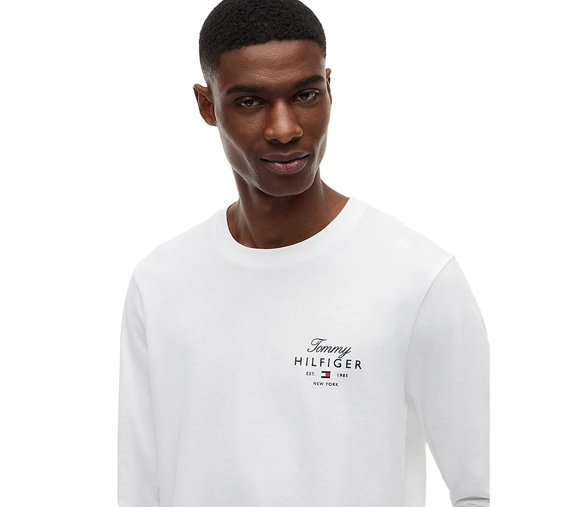 Tommy Hilfiger Men's Script Stack Logo Regular-Fit T-Shirt