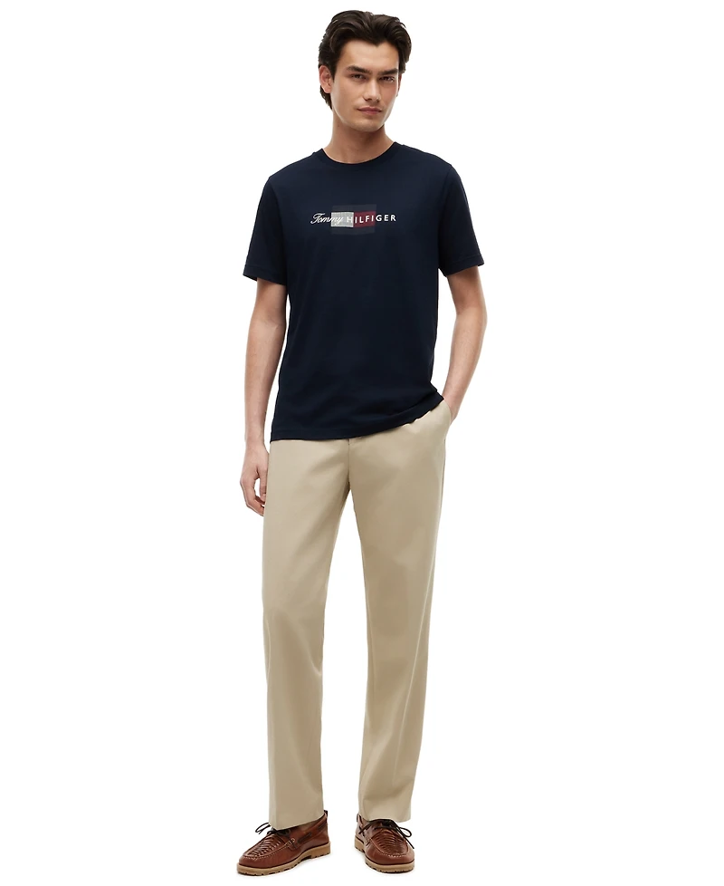 Tommy Hilfiger Men's Script Flag Regular-Fit T-Shirt