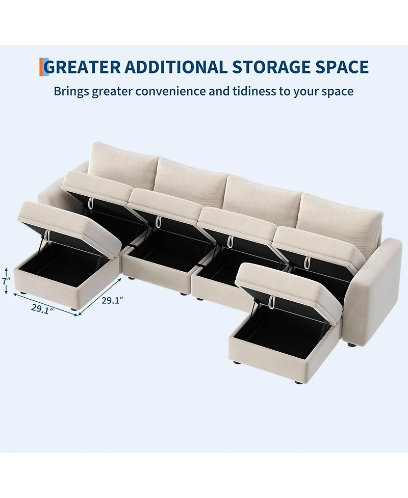 Gaomon Modular Sectional Sofa-Cloud Sectional Couches- Couch Sectional with Large Storage and Ottoman for Living Room, L-Shape