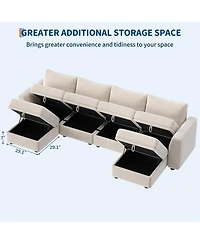 Gaomon Modular Sectional Sofa-Cloud Sectional Couches- Couch Sectional with Large Storage and Ottoman for Living Room, L-Shape