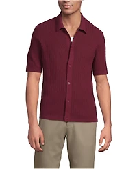 Lands' End Men's Short Sleeve Lightweight Button Through Polo Shirts