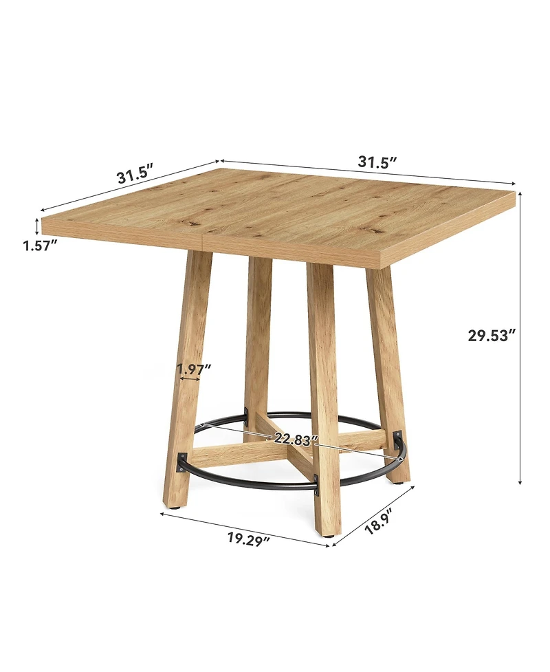 Tribesigns 31.5 Inch Modern Dining Table, Square Kitchen Table for Small Space, Perfect for 2-4 People