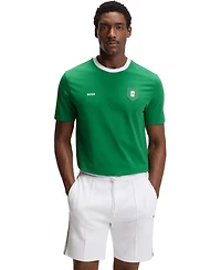 Boss by Hugo Men's Stretch-Cotton Mexico Country Flag Logo T-Shirt