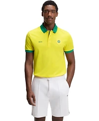 Boss by Hugo Men's Paddy Brazil Country Flag Trim Polo Shirt