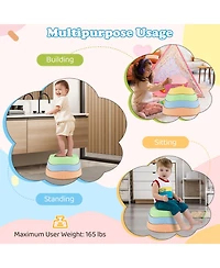 Slickblue Non Slip Kids Balance Stones 5 Piece Stepping Set with Storage Bag